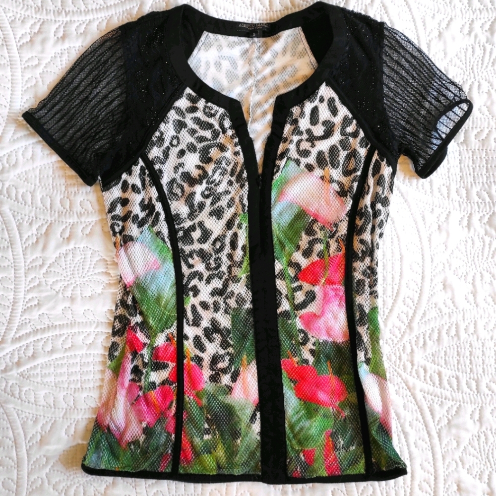 See-through arms and Floral Shirt